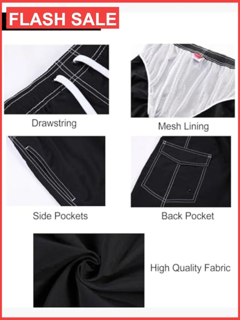 Men's Quick Dry Swim Trunks Board Shorts with Pockets